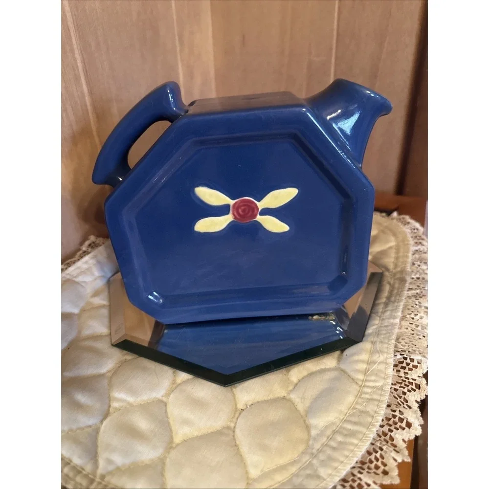 RARE VINTAGE COORS POTTERY‎ Blue ROSEBUD PITCHER Beautiful Blue